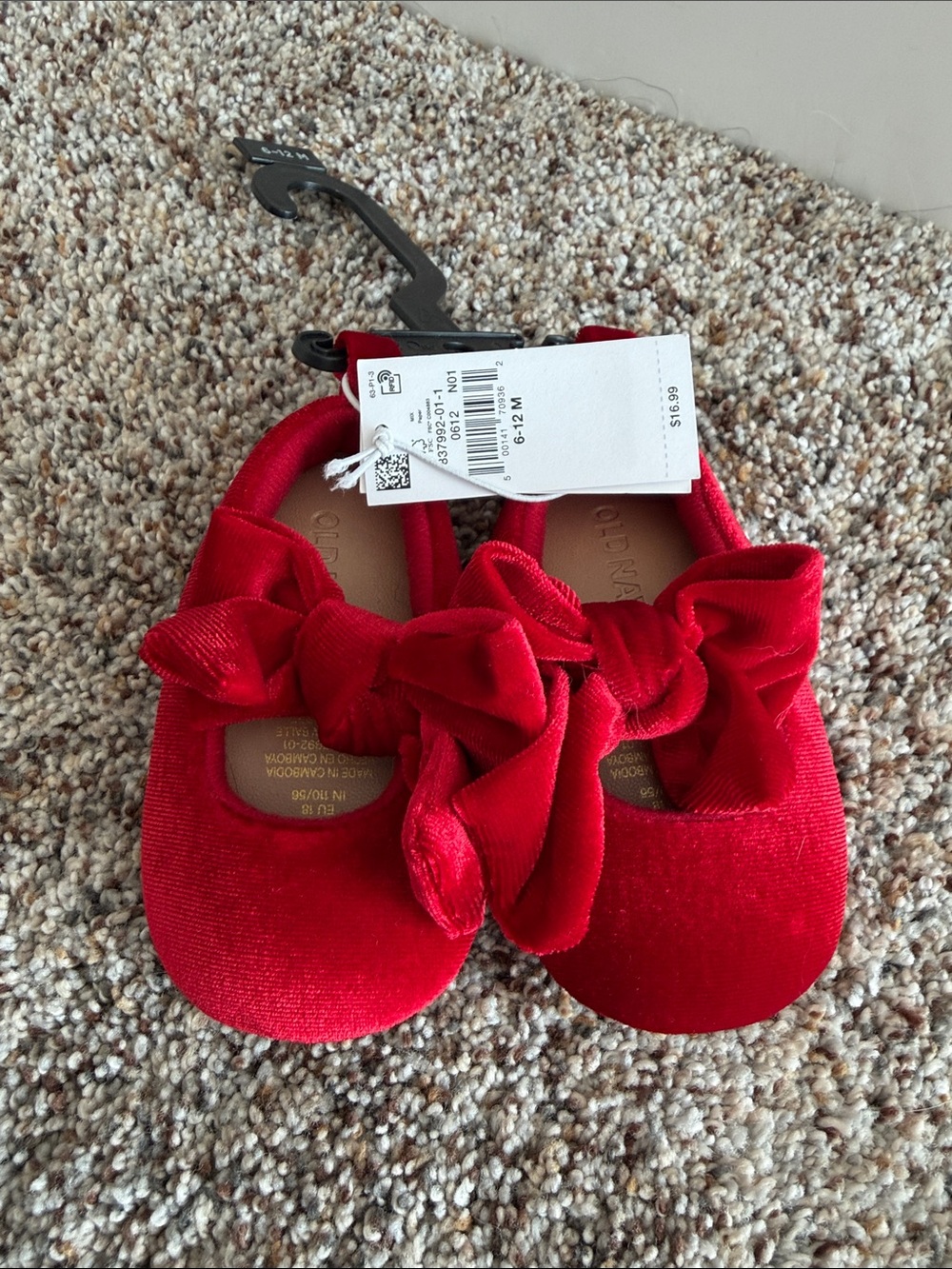 Red Velvet Bow Kids Shoes - Unbranded
